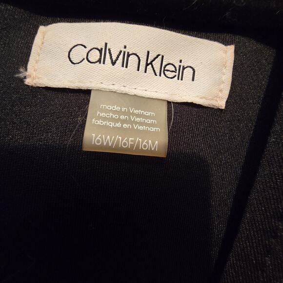 Calvin Klein NWT Fit & Flare Scuba Dress Womens 16W Black $139 Career Business - Picture 10 of 16